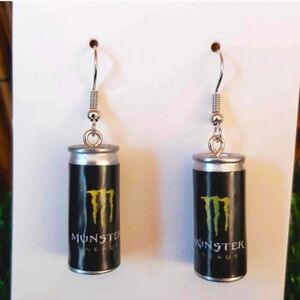 Monster drink earrings